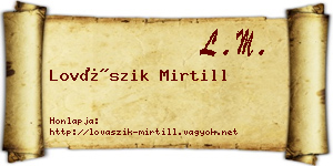 Lovászik Mirtill névjegykártya